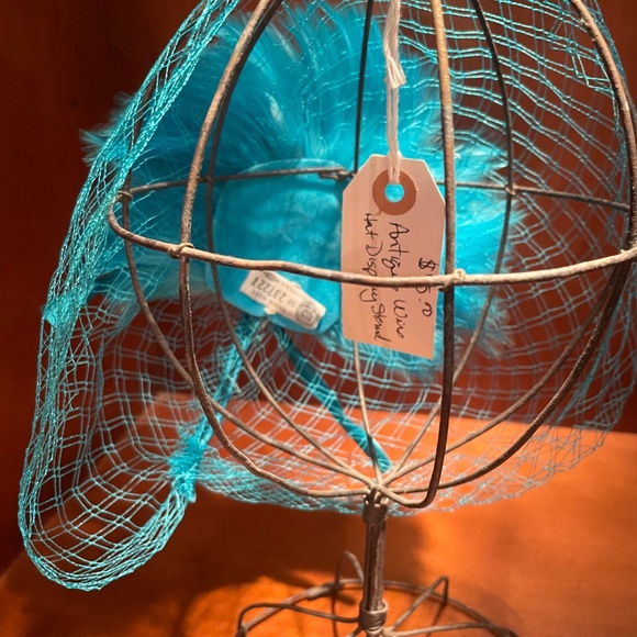 Cerulean Blue Feather Fascinator with Bow and Netting